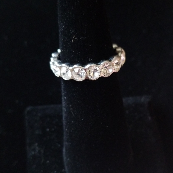Rhinestone silver plated ring - Picture 3 of 3